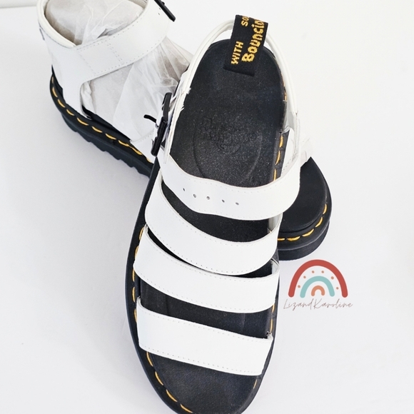 New! Dr. Martens Blaire White Leather Strap Sandals EU 38 - Picture 13 of 16